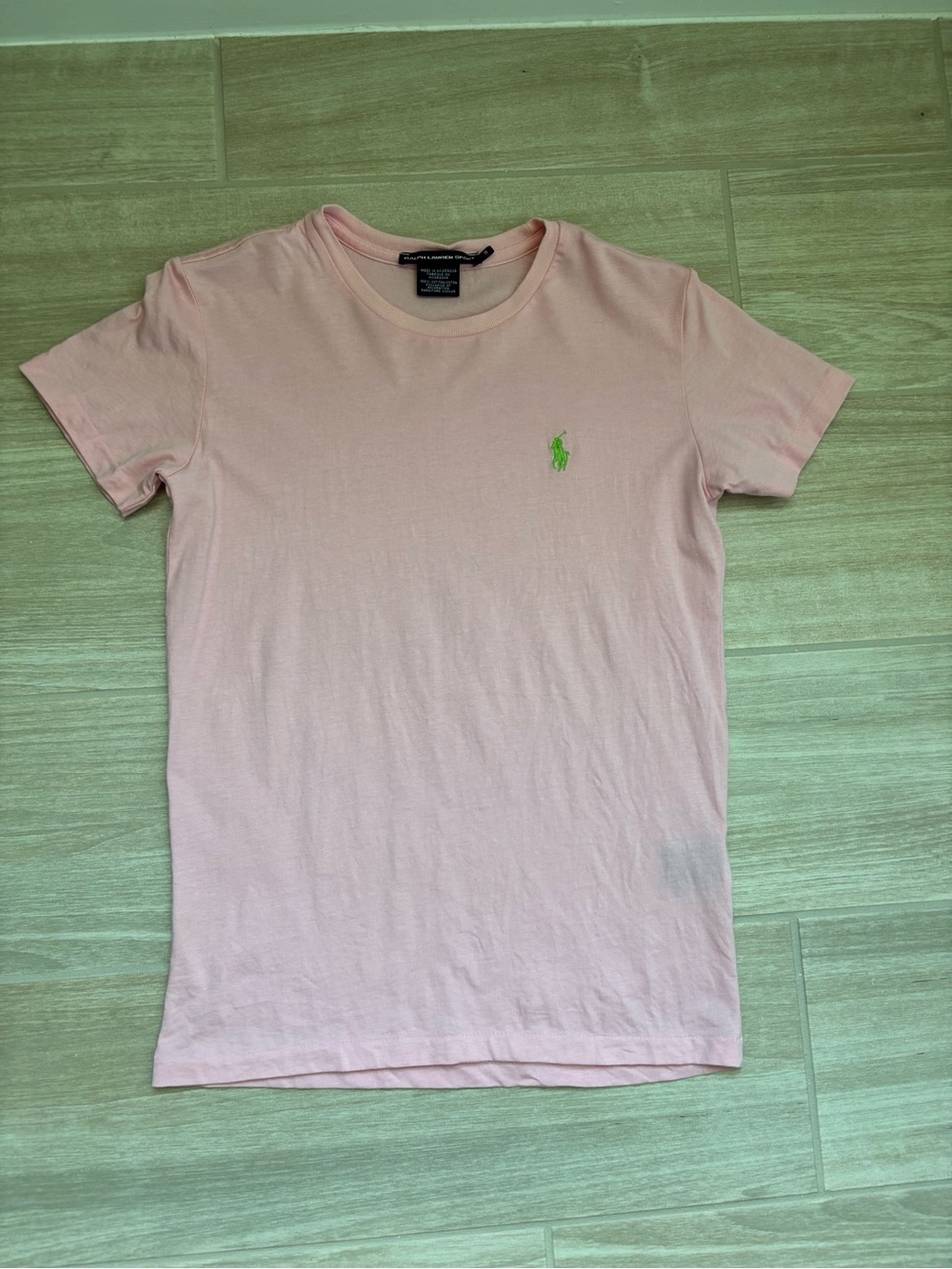 Polo by Ralph Lauren Sport Light Pink Short Sleeve Crew T-Shirt with Green Pony